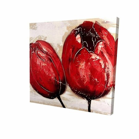 FONDO 12 x 12 in. Two Red Tulips-Print on Canvas FO2793322